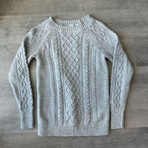 GAP 100% Cotton Chunky Cable Knit Sweater Grey